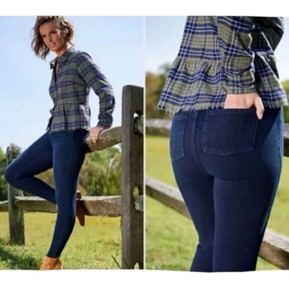 Spanx Jean Leggings 20018R Dark Blue Twilight Rinse M - Picture 1 of 7